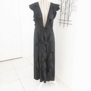 Victoria's Secret Black Ruffle Robe